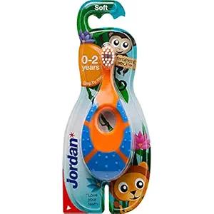 Jordan Step BPA-free Plastic Gentle Baby Toothbrush with Extra Soft Bristles (Random Colour, 0-2 Years)