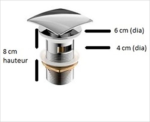 Preisvergleich Produktbild Ablaufgarnitur oder Abfluss-Stopfen Waschbecken / Waschtisch. Pop-Up (Schlafcouch) mit Überlauf – Stopfen Quadratisch. Einfache Installation – Ein Schnellverstellung im Schraubendreher (oder flach Kreuz) Ebene des Arm Pad ermöglicht die Anpassung der Höhe Désirée, damit er der Mechanismus-Taste Ablaufgarnitur der Ablaufgarnitur.