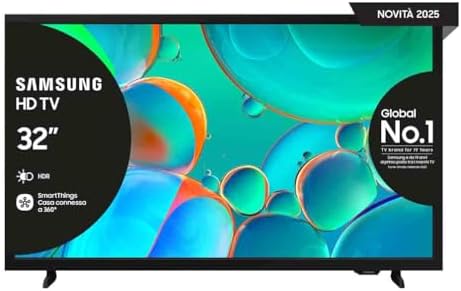 Samsung HD Smart TV 32'' UE32H5000FKXZT HD, Hyper Real Processor, HDR & Pur Color, Smart Experience, OTS Lite & Adaptive Sound, SlimLook Design, 2025
