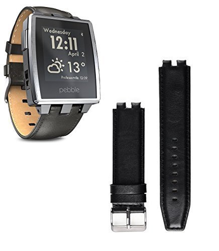 Preisvergleich Produktbild BlueBeach® Pebble Steel Smart Watch Lederband Armband