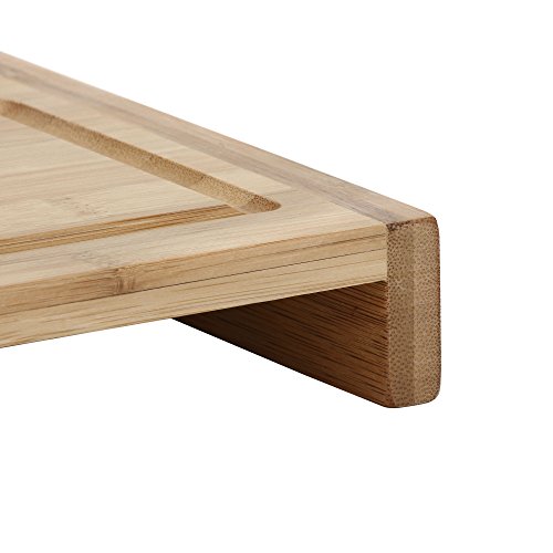 VonShef 100 % Bambus Holzschneidebrett mit Kante – 45.3 x 35.2 x 4 cm - 6