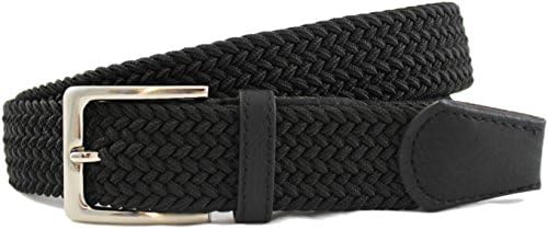Stretch Elastic Woven Webbing Canvas Rubber Belt with Extra Strong Nickelfree Buckle. Comfort Elasticated