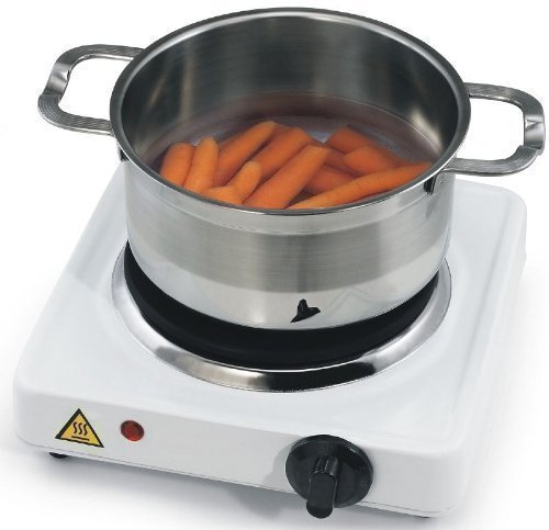 1 Brenner Kochplatte (elektrisches 1 Platten Kochfeld, weiss, 1000Watt, stufenlos regelbar) 1 Brenner Kochplatte (elektrisches 1 Platten Kochfeld, weiss, 1000Watt, stufenlos regelbar)