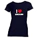 Produktbild Damen T-Shirt - I Love Barcelona - Spanien Reisen Herz Heart Pixel, Schwarz, S