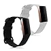 Price comparison product image kwmobile Silicone Watch Strap for Fitbit Charge 3-2x Fitness Tracker Replacement Band Wristband Bracelet Set with Clasp