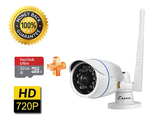 détail Camera Videosorveglianza Esterno Vidéo externe caméra de surveillance WiFi HD avec des instructions pour l'utilisation/App/support en anglais (IP Caméra Webcam surveillance WiFi WLAN Wireless)