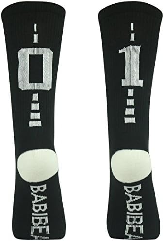BABIBEAN Boys Girls School Sport Team Long Soccer Tube Socks Black/White 8-12 Age