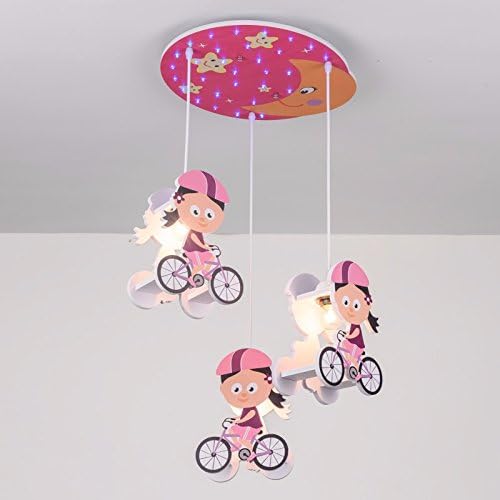 GYUHANLT Modern Personality Children's Baby Nursery Bedroom Lovely Cartoon Eye Care Ceiling Light,Kindergarten Kids Lamp Woodwork cycling ,45x76cm powder board with remote control