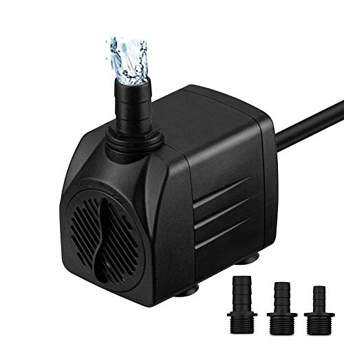 Preisvergleich Produktbild Aquarium Pumpe Wasserpumpe Tauchpumpe Förderpumpe Aquariumpumpe. Mit Förderhöhe 2M Und 3 Düse 19Mm-16Mm-13Mm, Kabel 1.5M Leise Unterwasser Pumpe Für Aquarium,Fischteich,Garten (Schwarz) 25 Watt 1200L / H