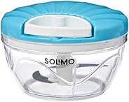Amazon Brand - Solimo 500 ml Large Vegetable Chopper with 3 Blades, Blue