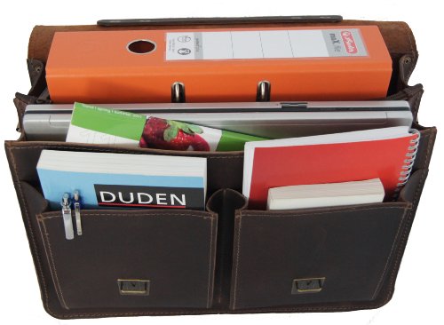 FREIHERR VON MALTZAHN Aktentasche GALILEO 2  38 cm  braun  BIO-Leder  T386-58   Lederpflege