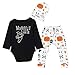 Produktbild Elecenty Halloween Strampelanzug,Babybekleidung Set Baby Jumpsui Kürbis-Print Winteroverall Strampler + Hosen + Hut Kleiderset Babyartikel Kindermode Outfits Mädchenbekleidung Jungenkleidung