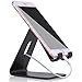 Price comparison product image Desktop Cell Phone Stand, Portable Aluminum Smartphone Holder Cellphone Cradle Universal Holder Stand Mobile Smart Dock Mount for Smartphones and Tablets (Black)
