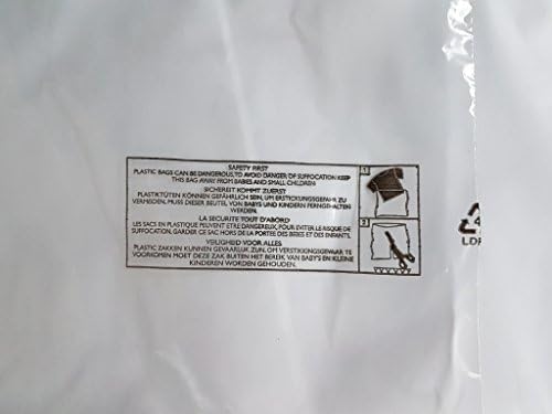 ( Pack of 200 ) 305 x 457 mm , Clothing Garment T-Shirt Bags Clear Protection Display 5 language MAIL SACKS with Child safety Suffocation Warning PACKING POSTAGE ENVELOPES poly MAILERS