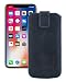 Produktbild Original Suncase Etui Tasche für iPhone X | XS mit ZUSÄTZLICHER Hülle / Schale / Bumper Lasche mit Rückzugfunktion Handytasche Ledertasche Schutzhülle Case Hülle in pebble-blue