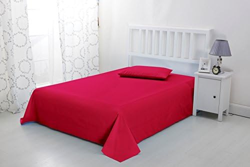 Sonia Moer Super Soft Brushed Microfibre Flat Sheet - Non Iron Breathable Hypoallergenic Top Sheet - Super King/Red