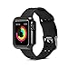 Produktbild BZLine® for Apple Watch Bracelet 38mm 42mm, Soft Silicone Replacement Watch Bands Sport Smart Watch Bracelets Watch Band with Watch Case for iWatch Apple Watch Series 3, Series 2, Series 1 (42 MM, F)