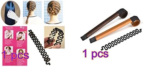 NaiseCore 2 molds to make hair bows (brown/blond) + 1 french hair braiding tool for crafts (black)
