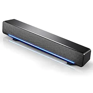 Anself V-196 USB Wired Computer Speaker Bar Stereo Subwoofer Powerful Music Player Bass Surround Sound Box 3.5mm Audio Input for PC Laptop Smartphone Tablet MP3 MP4