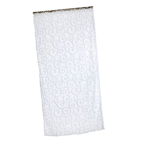 Generic 100 x 200cm Beflockung Transparente Vorhang Fenstervorhang Gardine Tüll für Fenster Balkon Haus Dekor – Weiß - 5