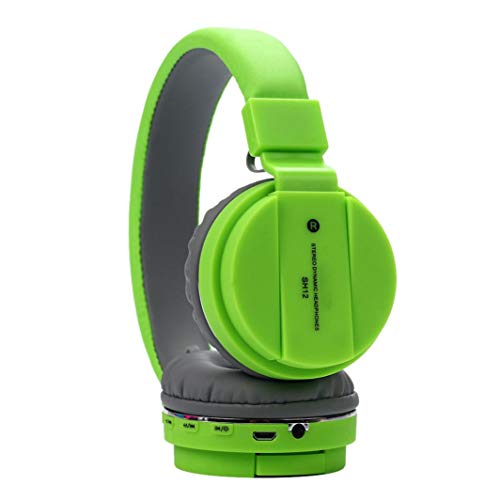 Preisvergleich Produktbild samLIKE Kabellos Bloothooth Over-Ear Kopfhörer, Metallisches Surround Sound Noise Reduction Headset für PC, Switch, Laptop, Tablets, Handy, ps4 usw ( Grün)