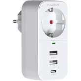 Vetech Akım Korumalı Tekli Priz 2 USB Girişi + 1 TYPE-C Girişli Priz