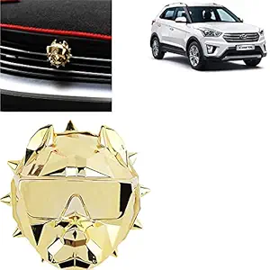 Car Aromatherapy Essential Oil Diffuser Bulldog Shape Car Air Freshener Perfume Clip Stainless Steel Locket with Vent Clip(Golden) For Creta