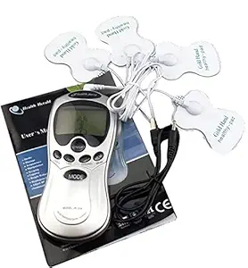 AGAM Electronic Therapy Pulse Massager Muscle Stimulator Shock Digital Tens Unit 8 Modes 4 Pads Pain Relief Machine