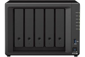 Synology Solución NAS de sobremesa DS1522+ de 50 TB, preinstalada con 5 Unidades IronWolf de 10 TB de Seagate