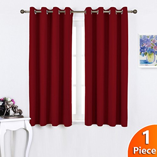 PONYDANCE Vorhänge Blickdicht mit Ösen geeignet für Saal 1 Stück 158 cm Hx 132 cm B, eins, Rot - 2