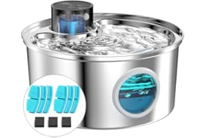 Fontanella per Gatti Senza Fili con 6 Filtri a Carbone + 3 Spugne: Fontana per Gatti con Sensore - 3,2L Fontanella Gatto - Silenziosa Fontanella per Gatti con Sensore di Movimento - FOFNON