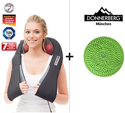 Donnerberg neck massager-German quality- 5 functions-infrared heat (7 years warranty)+ acupressure foot mat -SET