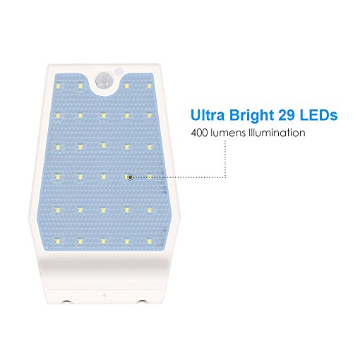 InnoGear 36 LED Solarleuchten Solar Licht Sicherheitslicht Dachrinne Lampe Bewegung aktiviert Sensor Sicherheitsbeleuchtung Außenwandleuchten Außenlampen Aussenleuchten,2pcs - 6