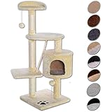dibea KB00201 Kratzbaum für Katzen, 112 cm Höhe, beige