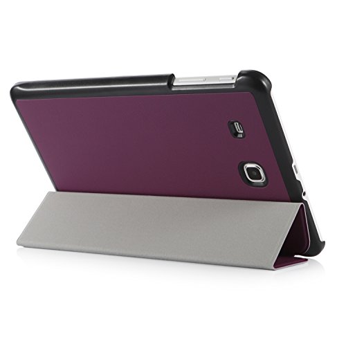 iHarbort® Samsung Galaxy Tab E 9.6 Hülle – Ultra Slim Leder Tasche Hülle Etui Schutzhülle Für Samsung Galaxy Tab E 9.6 Zoll T560 T565 Case Cover Holder (Galaxy Tab E 9.6, lila) - 3