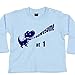 "Rrroawesome at 1" - Awesome 1st Birtday T shirt Gift with Dinosaur Design, 6 to 12 mths, Blue