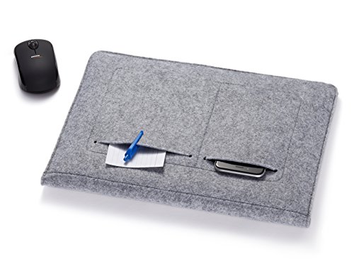 AmazonBasics Laptop-Tasche, Filz, für Displaygrößen bis 13 Zoll (33,02 cm), Hellgrau - 4