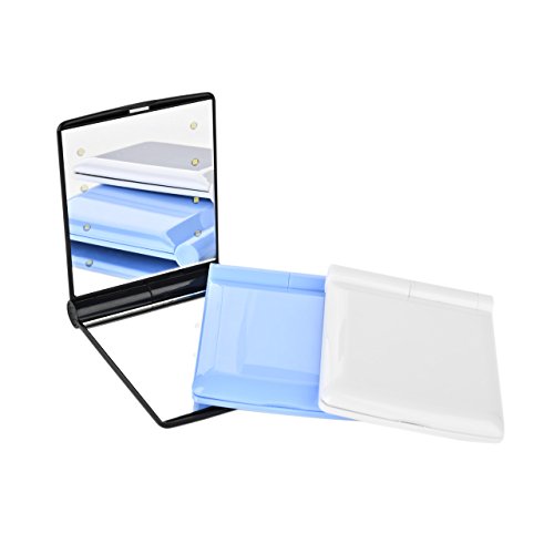 Newcomdigi Kosmetikspiegel Make-up Spiegel Schminkspiegel faltbar doppelseitig mit LED-Beleuchtung - 4