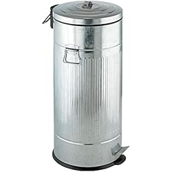 WENKO 18687100 Pobelle à Pédale New York Easy Close, 30 Litres, Métal, Mat, Ø: 31 x 69 cm