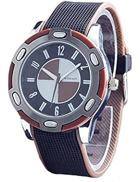 WoMaGe Gummi Unisex Fashion Stil Handgelenk Quarzuhr Braun