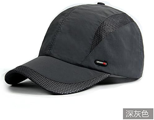 YangR*Winter hat men cap outdoor visor sunscreen hats baseball cap male quick-drying Breathable sports , Cap Black