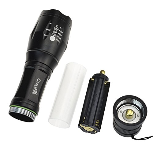 CrazyFire LED Taschenlampe Rotlicht,Cree XM-L T6 1000 Lumen Tactical LED Taschenlampe,Outdoor Wasserdicht Camping LED Taschenlampe Aufladbar Lenser für Wandern,Camping,Reisen (Rotlicht) - 7