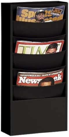 Edsal Sandusky 0861-4 Literature Rack, Eclipse, 5 Pocket Curved, Steel, 11.4 cm x 51.8 cm x 24.8 cm, Black (Pack of 2)