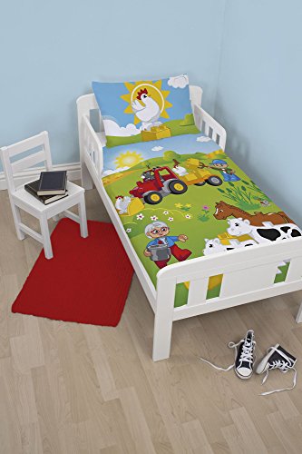 Wende Bettwäsche Set Lego Duplo, 100x135cm + 40x60cm, Bauernhof, Baumwolle - 2