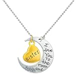 Sisters love special moon pendant in metal for Girls and Women by YELLOW CHIMES