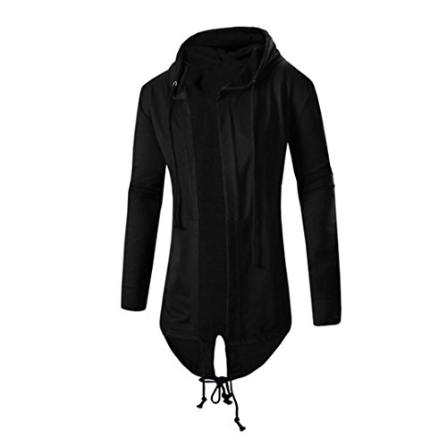 FAMILIZO Hombres Otoño Invierno Capucha Capucha Capucha Blusa Superior Abrigo (XXL, Negro)