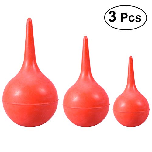 SUPVOX 3pcs Poire Lavement Ampoules Oreille Seringue en Caoutchouc Rouge (30ml 60ml 90ml)