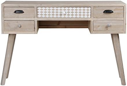 VIVA HOME Console Table Made Of Wooden Multifunctional Handmade For Storage And Display, 44.88"L x 15.75"W x 30.31"H, With 5 Drawers