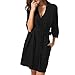 Produktbild Qmber Kleider Damen Pullover Kleid Bluse Elegant Lose Langarm Einfaches Beiläufiges Strickkleid Viskose Jersey Stretch Skaterkleid, Bandage Kimono Bademantel Nachtwäsche Kleid(Schwarz,Medium)