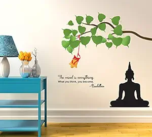 Wallstick Buddha with Quotes wallstickers (Vinyl 110 cm x 100 cm)